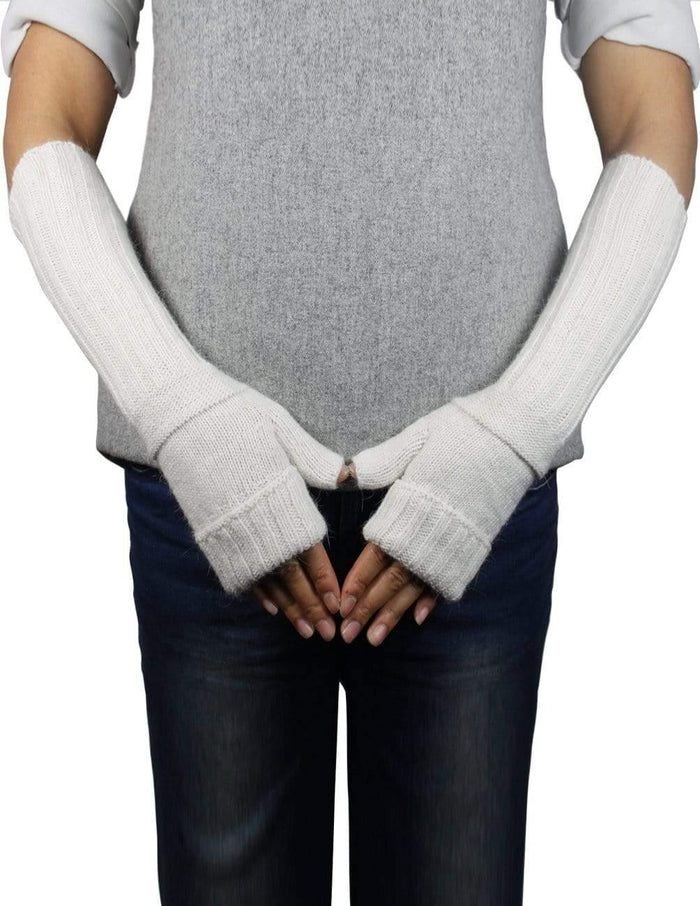 Angora Blend Long Arm Warmer Gloves Winter