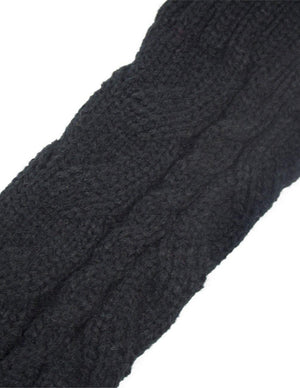 Cable Fingerless Arm Warmers Gloves Long