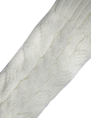 Cable Fingerless Arm Warmers Gloves Long