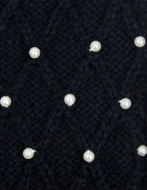 Fingerless Arm Warmers Gloves Pearl Lattice Medium