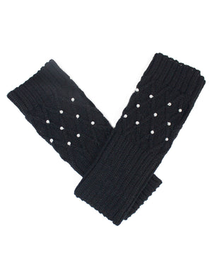 Fingerless Arm Warmers Gloves Pearl Lattice