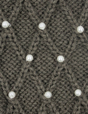 Fingerless Arm Warmers Gloves Pearl Lattice Medium