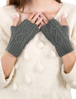 Fingerless Arm Warmer Gloves Aran Short