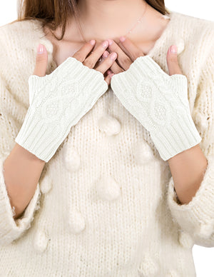 Fingerless Arm Warmer Gloves Aran Short