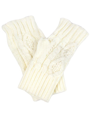 Fingerless Arm Warmer Gloves Aran Short