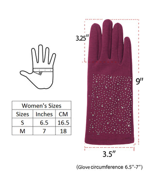 Sparkle Rhinestone Lined Touchscreen Gloves