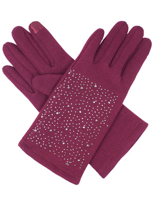 Sparkle Rhinestone Lined Touchscreen Gloves