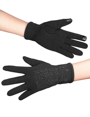 Sparkle Rhinestone Lined Touchscreen Gloves