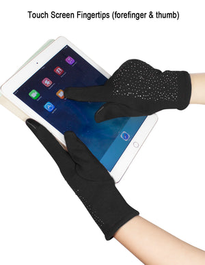 Sparkle Rhinestone Lined Touchscreen Gloves