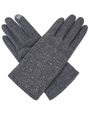 Sparkle Rhinestone Lined Touchscreen Gloves