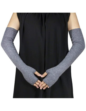 Classic Simple Solid Color Fingerless Ribbed Long Arm Warmer