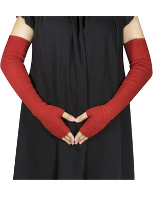 Classic Simple Solid Color Fingerless Ribbed Long Arm Warmer