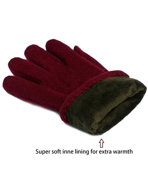 Ruffle Flower Wool Blend Touchscreen Gloves