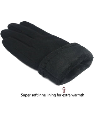 Ruffle Flower Wool Blend Touchscreen Gloves