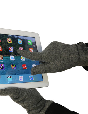 Ruffle Flower Wool Blend Touchscreen Gloves