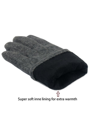 Ruffle Flower Wool Blend Touchscreen Gloves