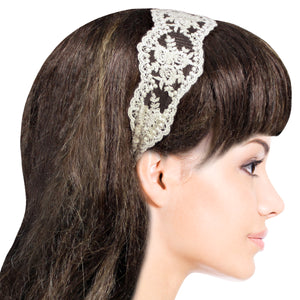 Princess Floral Lace Elastic Headbands Set (2 Pcs)