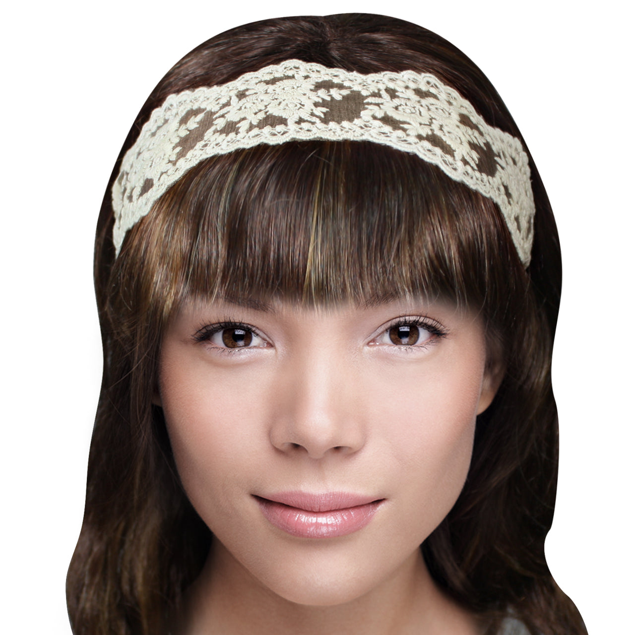 Dahlia Princess Floral Lace Elastic Headbands Set (2 Pcs)