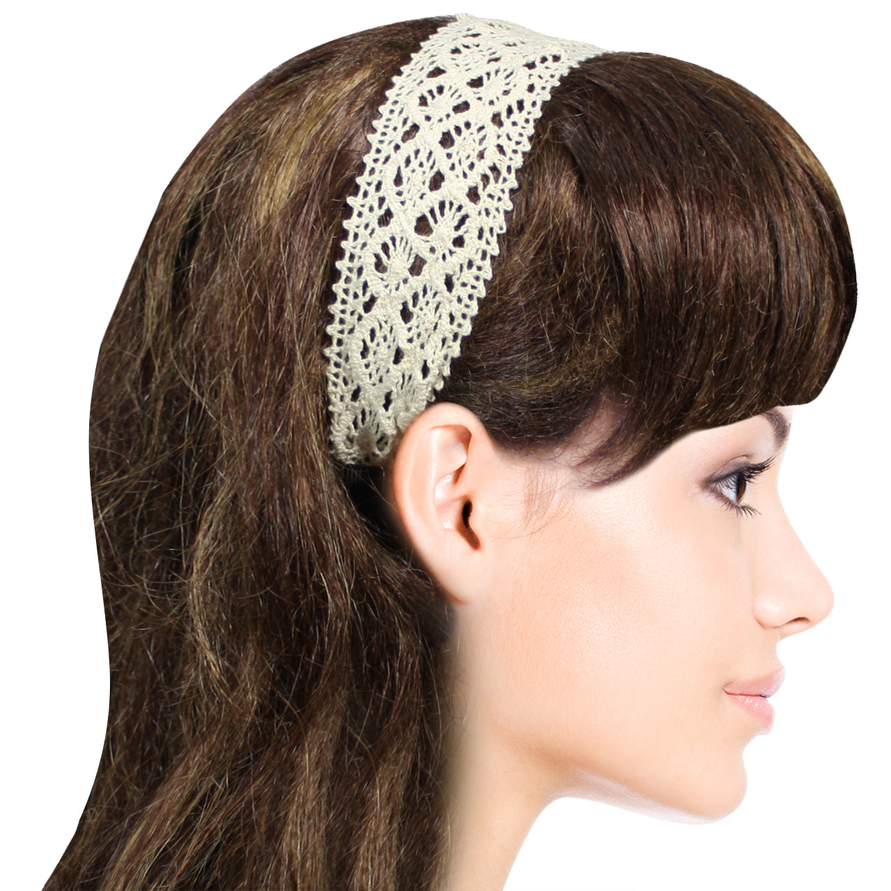 Dahlia Princess Floral Lace Elastic Headbands Set (2 Pcs)