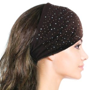 Sparkling Rhinestone and Dots Wide Elastic Headband