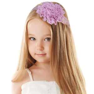 Beautiful Large Flower Floral Lace Kids Headband (2 Pcs) - Dahlia