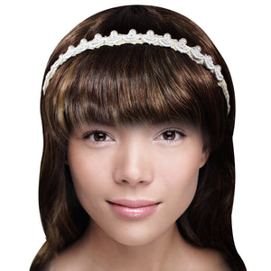 Faux Pearl Lace Drop Handmade Headband