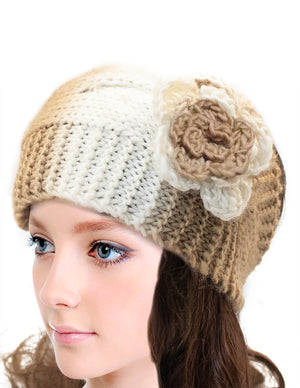 Flower Winter Wide Knit Headband