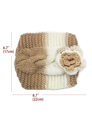 Flower Winter Wide Knit Headband