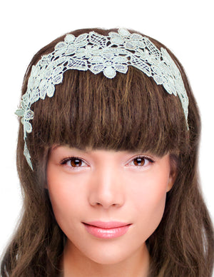 Gold-Tone Lace Daisy Elastic Headband