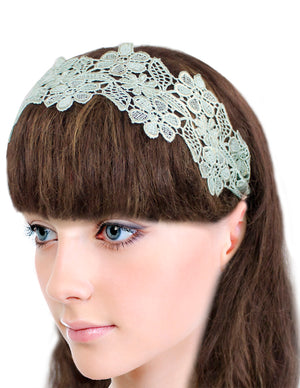 Gold-Tone Lace Daisy Elastic Headband