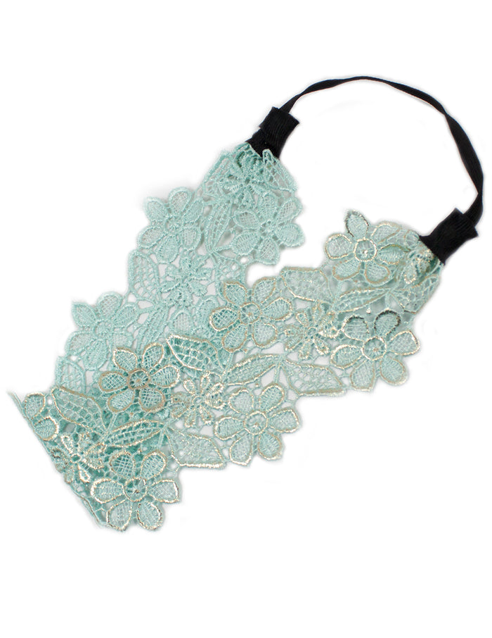 Gold-Tone Lace Daisy Elastic Headband