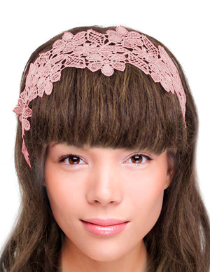 Gold-Tone Lace Daisy Elastic Headband