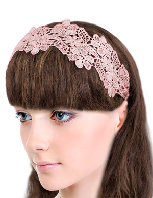Gold-Tone Lace Daisy Elastic Headband