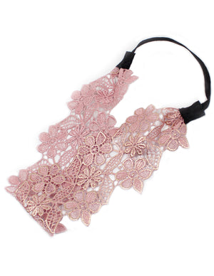 Gold-Tone Lace Daisy Elastic Headband