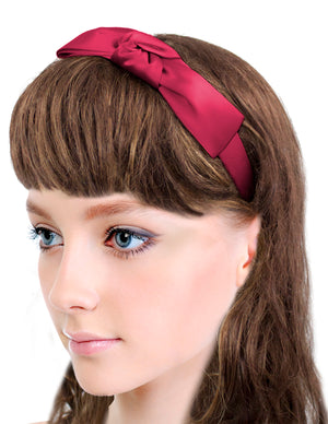 Girl's Satin Holiday Ribbon Bow Headband