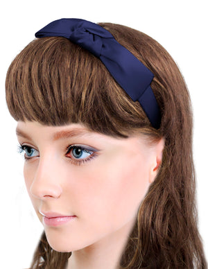 Girl's Satin Holiday Ribbon Bow Headband