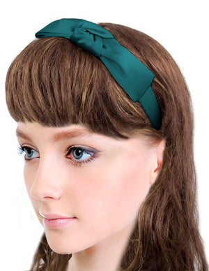 Girl's Satin Holiday Ribbon Bow Headband