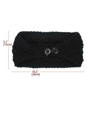 Solid Color Wide Cable Knit Headband