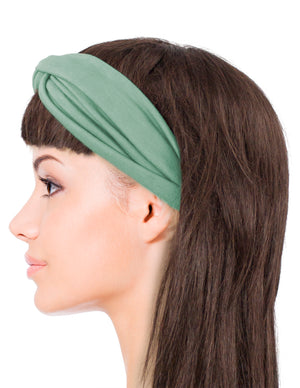 Twist Over Solid Color Elastic Headband