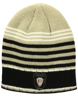 Men's Knit Beanie, Soft & Warm Hat, Stripe