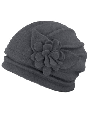 Elegant Flower Wool Slouch Beanie Hat