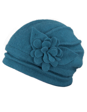 Elegant Flower Wool Slouch Beanie Hat