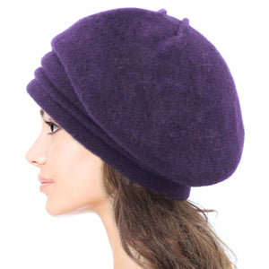 Elegant Flower Wool Slouch Beanie Hat