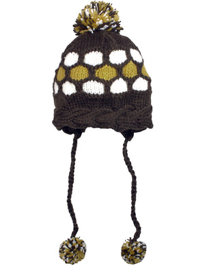 Dangle Pompom Acrylic Knit Boho Hat