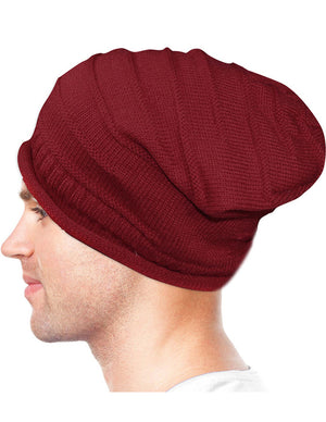 Men's Knit Slouchy Beanie, Soft & Warm Hat