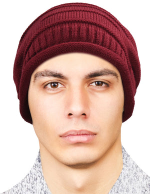 Men's Knit Slouchy Beanie, Soft & Warm Hat