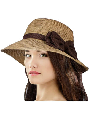 Casual Style Bow Dome Foldable Straw Bucket Sun Hat