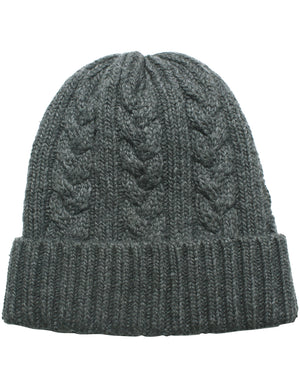 Men's Cable Knit/Slouchy Style/Dual-Layer Beanie, Soft & Warm Hat