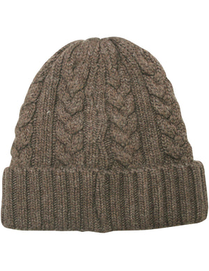 Men's Cable Knit/Slouchy Style/Dual-Layer Beanie, Soft & Warm Hat