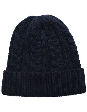 Men's Cable Knit/Slouchy Style/Dual-Layer Beanie, Soft & Warm Hat